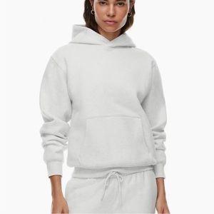 Aritzia Perfect Hoodie in Heather Cloud White